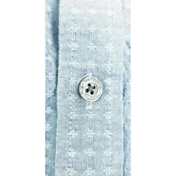 Ben Sherman Size Large Men Blue Pattern Pocket Logo Tag Short Sleeve Button Down - Picture 7 of 13